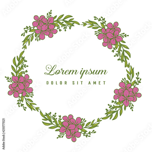 Vector illustration lettering lorem ipsum with elegant flower frame hand drawn