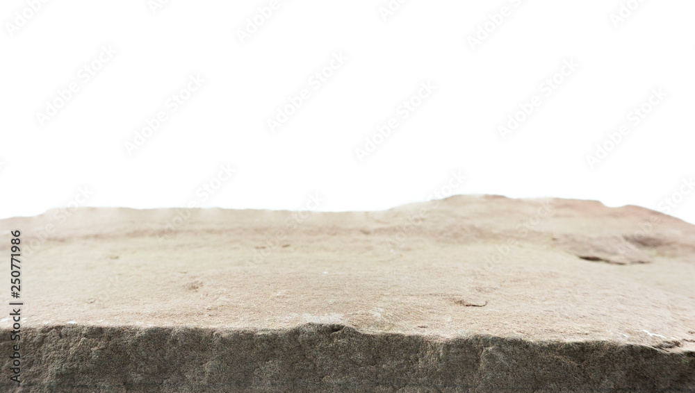 Empty space stone rock Front view on white background,Template mock up for display, Blank for mockup design.. Empty space stone rock Front view on white background,Template mock up for display, Blank for mockup design..