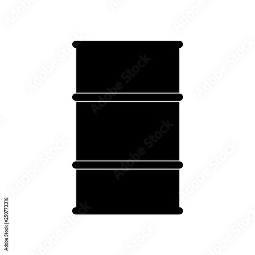 Oil drum container. Barrel with sign flat vector icon. EPS 10