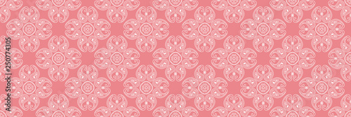 Indian seamless pink background with white pattern