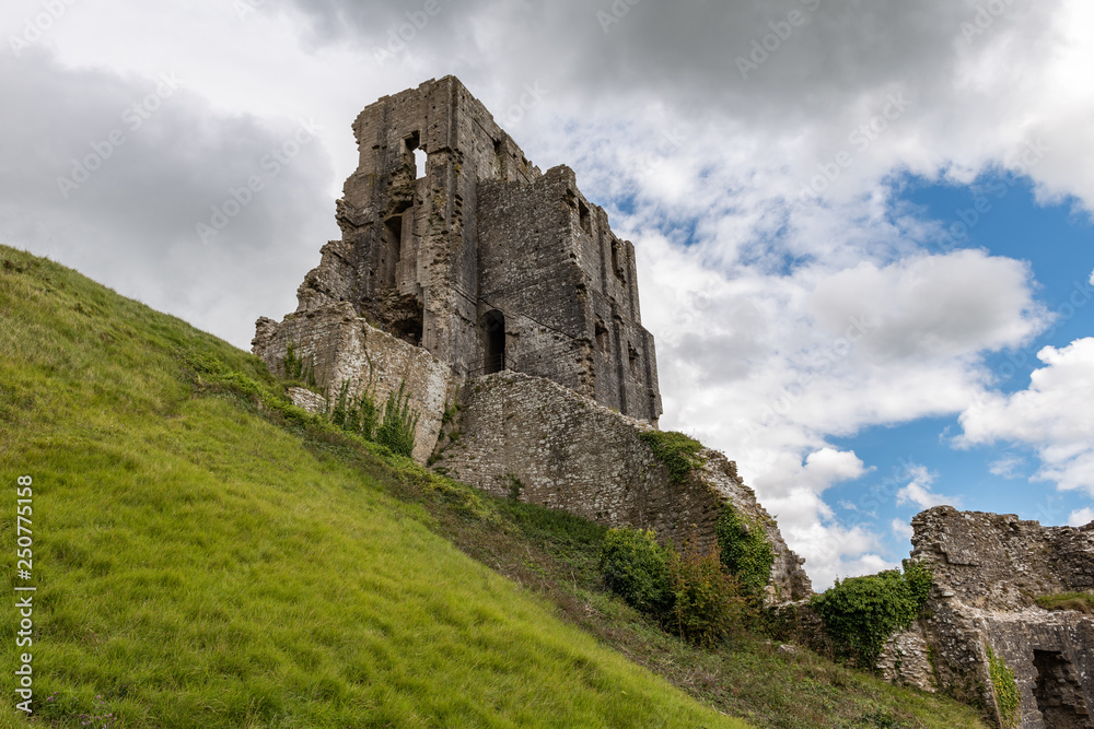 The ruins of Corfe Castle, Dorset, England, United Kingdom