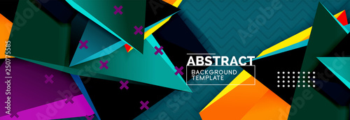 3d triangular shapes geometric background. Origami style pattern with triange shapes for decorative design. Poster design. Line design. Modern presentation template