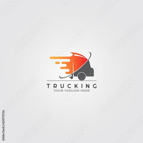 Truck transportation icons, vector logo for shipping business corporate, delivery of goods, logistic, element, illustrations. photo