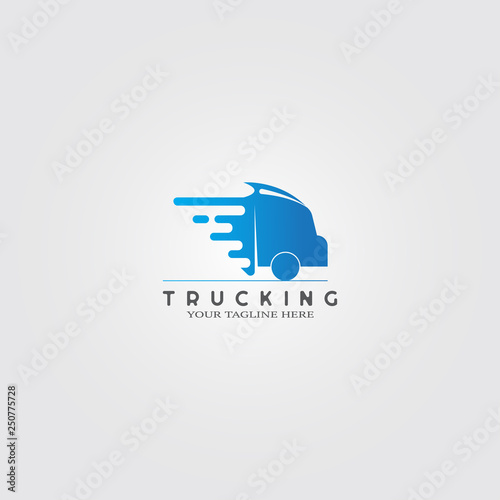 Truck transport icon, vector logo for shipping business company, freight forwarding, logistics