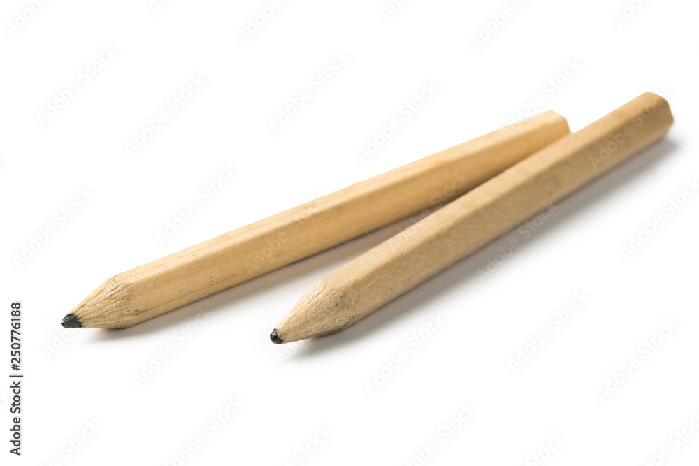 two Pencil stub on white background