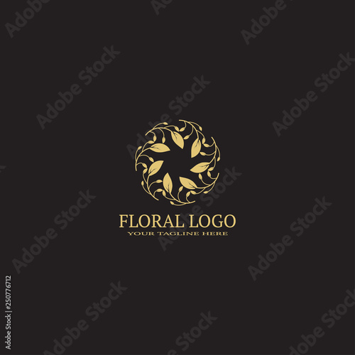 floral logo template, vector logo for business corporate, flower icon, nature, luxury, element, illustration.