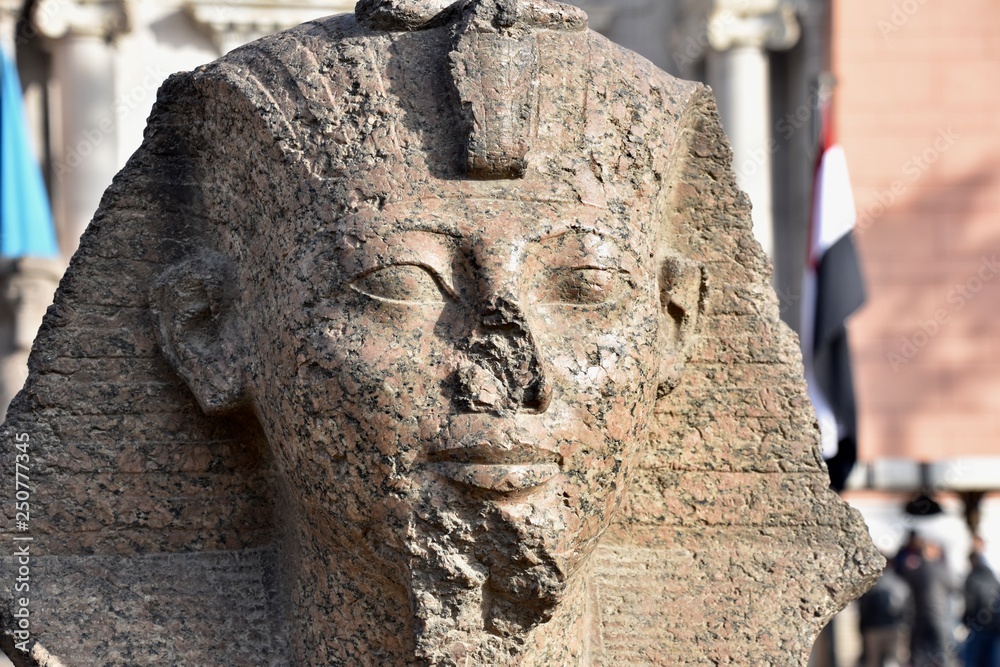 Granite Sphinx Outside Cairo Museum, Egypt