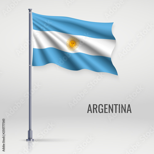 Waving flag  on flagpole.