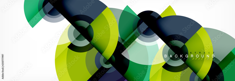 Flying circles geometric abstract background Flying circles geometric abstract background