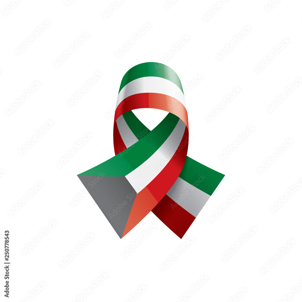 Obraz premium Kuwait flag, vector illustration on a white background