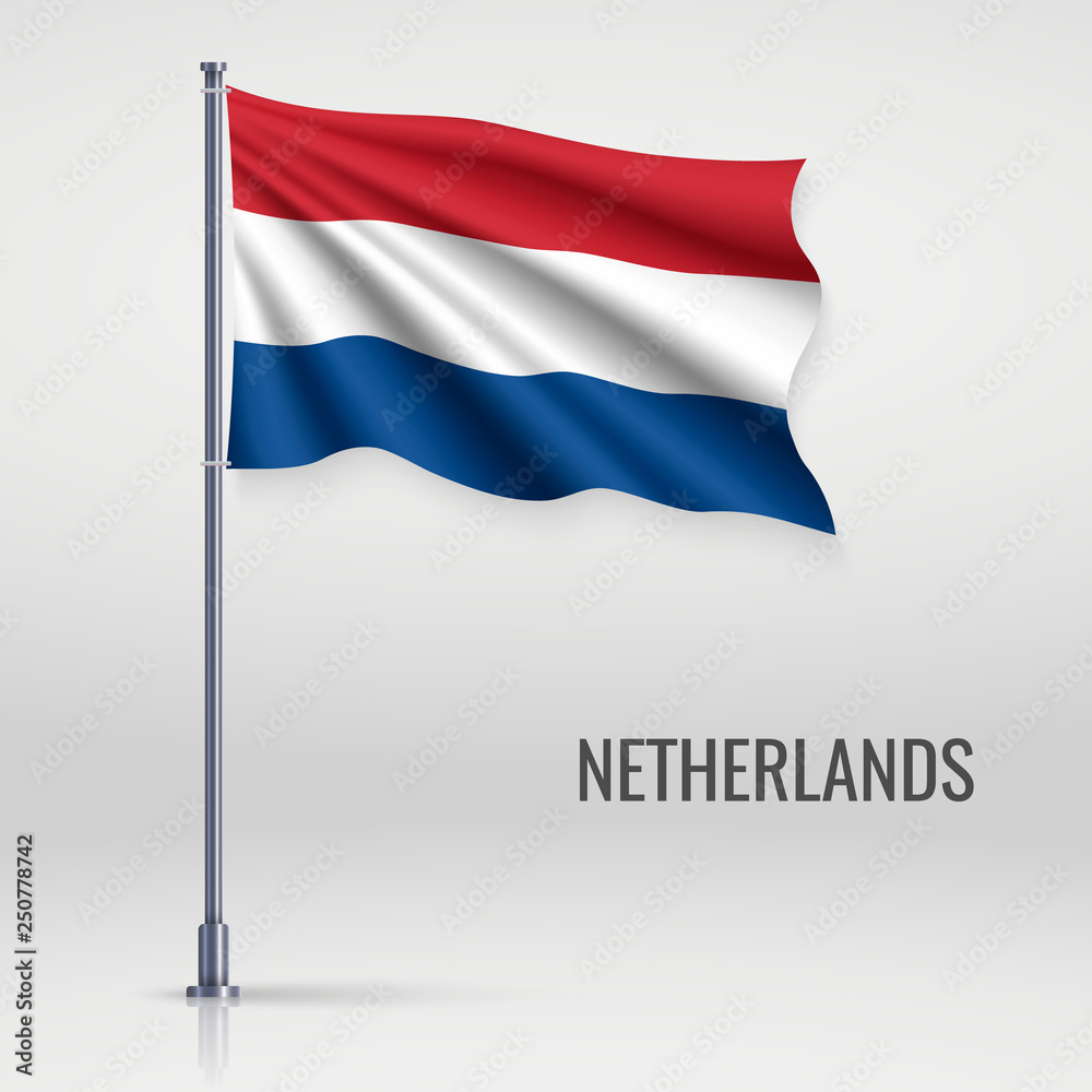 Waving flag on flagpole. Waving flag on flagpole.