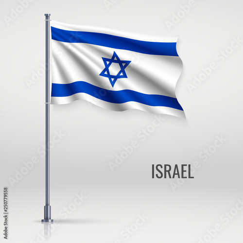 Waving flag on flagpole