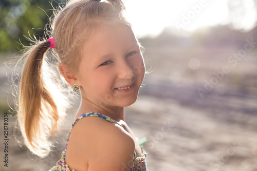 Hanna f Kid girl model Portrait of a little girl with a wobbly baby tooth Stock Photo | Adobe Stock