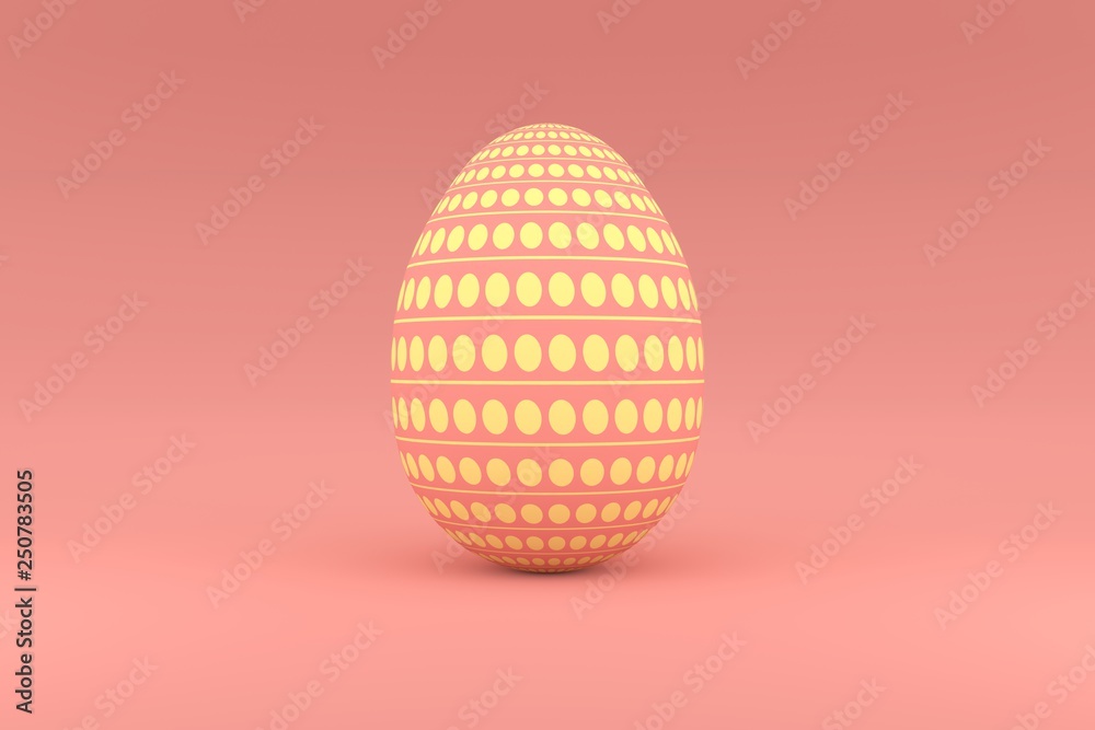 Colorful easter egg. 3d render illustration of Easter celebration.