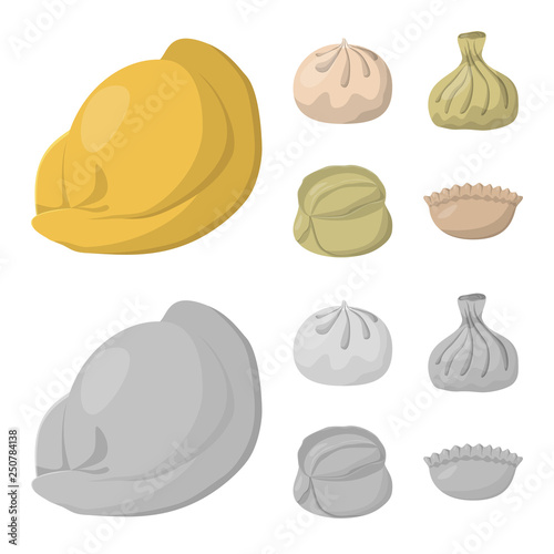 Isolated object of products  and cooking sign. Set of products  and appetizer vector icon for stock.