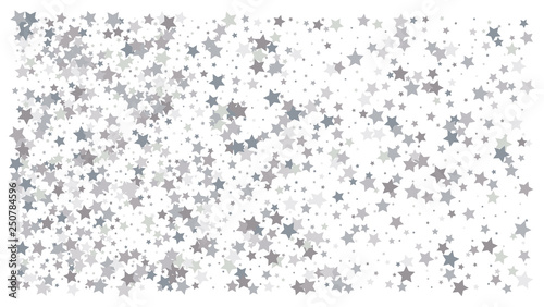 Silver stars. Confetti celebration