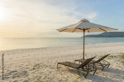 beach chairs on the beach,relaxation time © Atip R