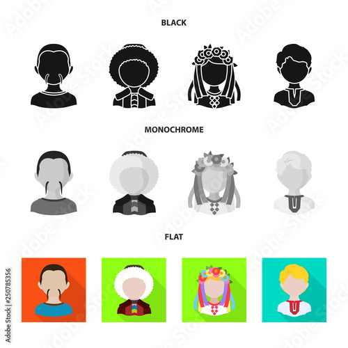 Vector illustration of imitator and resident icon. Set of imitator and culture stock symbol for web.
