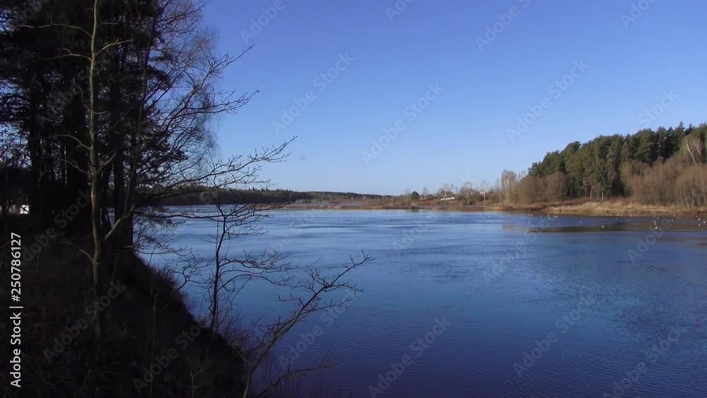 Spring landscape between the quarry and the river Western Dvina Spring landscape between the quarry and the river Western Dvina