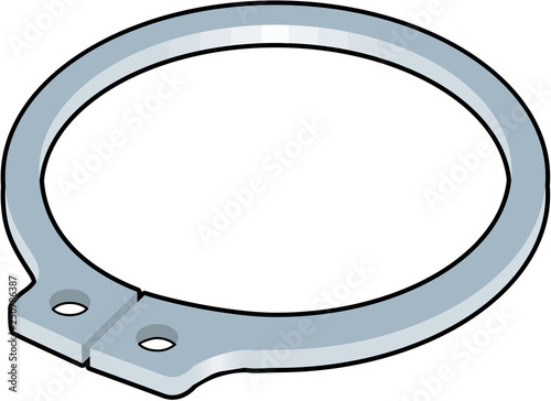 External Snap Retaining Ring Vector Illustration