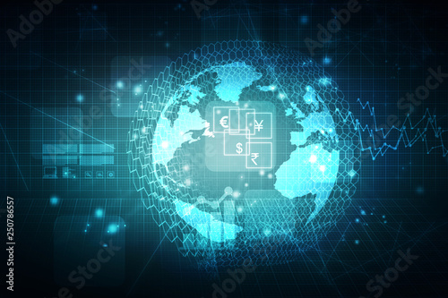 2d illustration world map abstract background

