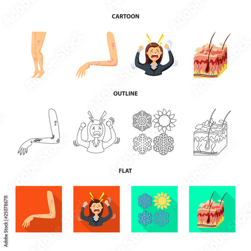 Vector design of medical and pain  symbol. Collection of medical and disease stock symbol for web.