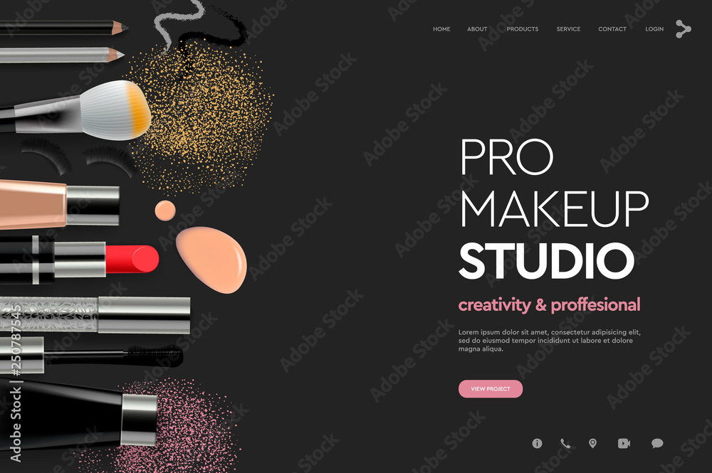 page design template for studio, course, natural products, body care. Modern vector illustration concept for website and mobile website development. Stock Vector | Adobe Stock
