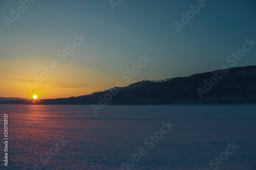 sunset over mountain