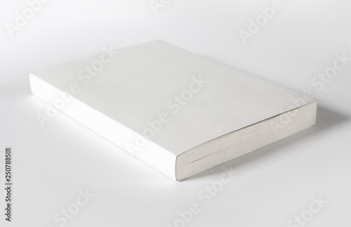 Closed blank book isolated on grey
