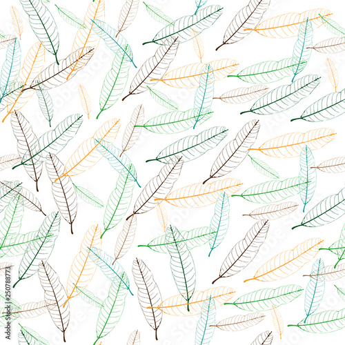 seamless pattern of colorful mango leaf