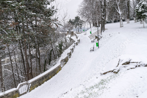 The Cetatuia Hill during winter in Cluj-Napoca, Romania photo