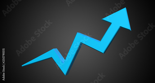financial up arrow isolated