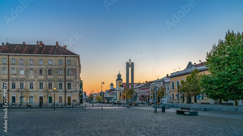 Cluj-Napoca city center. View from the Unirii Square to the Eroilor Avenue, Heroes' Avenue - a central avenue in Cluj-Napoca, Romania