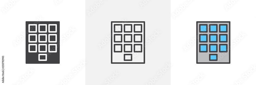 Numeric keypad icon. Line, glyph and filled outline colorful version, keyboard buttons outline and filled vector sign. Symbol, logo illustration. Different style icons set. Pixel perfect vector Numeric keypad icon. Line, glyph and filled outline colorful version, keyboard buttons outline and filled vector sign. Symbol, logo illustration. Different style icons set. Pixel perfect vector