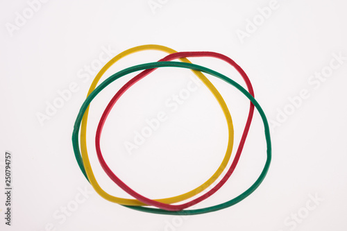 elastic colored on white background