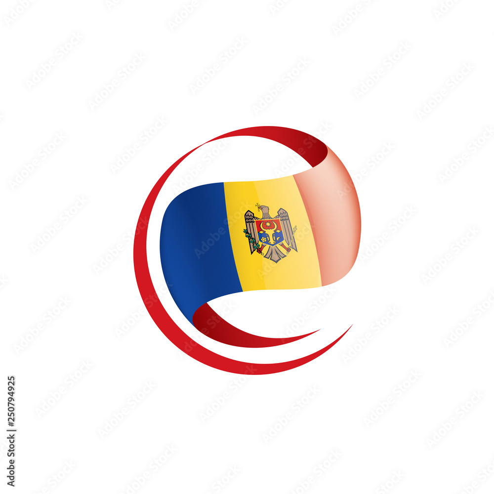 Obraz premium Moldova flag, vector illustration on a white background
