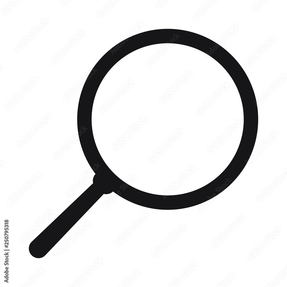 Search icon. Magnifying glass icon, vector magnifier or loupe sign. Search icon. Magnifying glass icon, vector magnifier or loupe sign.