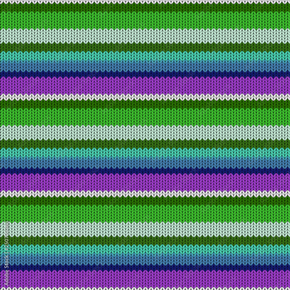 Seamless background with a knitted texture, imitation of wool. Multicolored diverse lines.