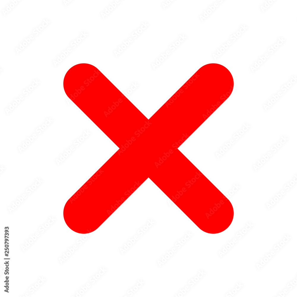 Check marks - red cross icon simple - vector Stock Vector