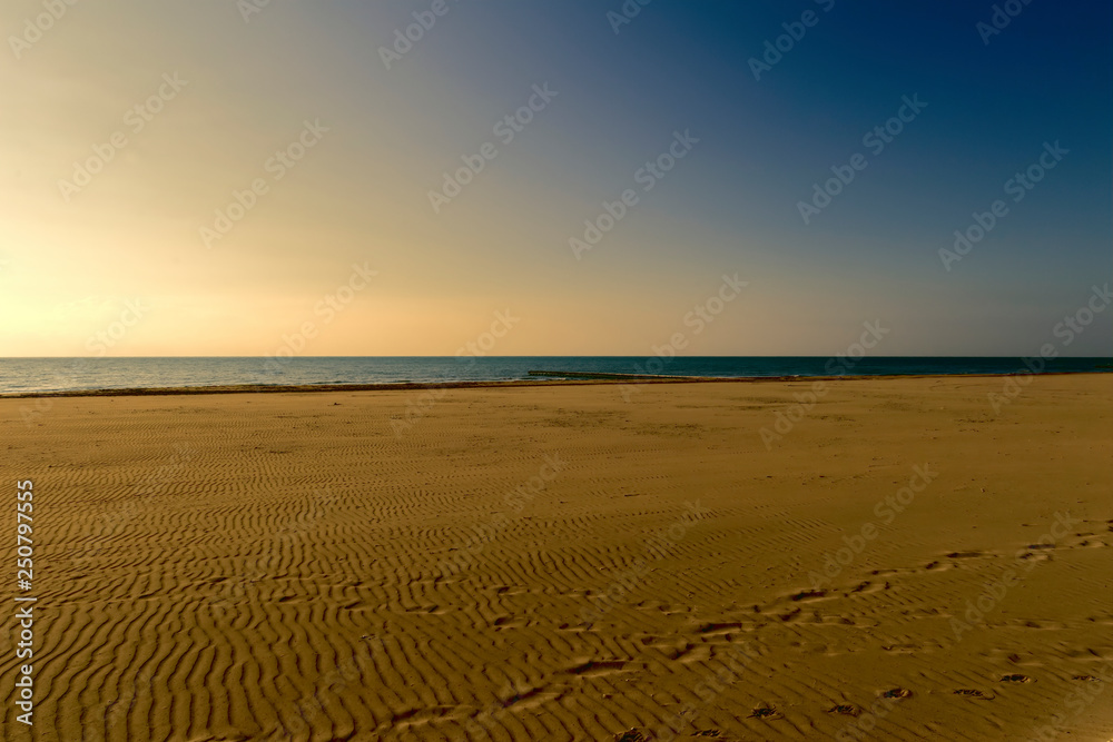 deserted beach and sea