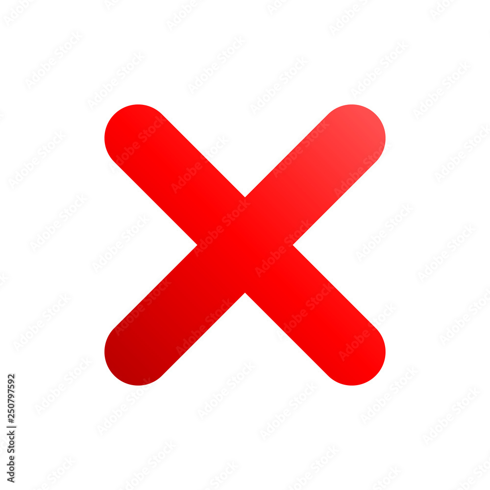 Check marks - red gradient cross icon - vector Check marks - red gradient cross icon - vector