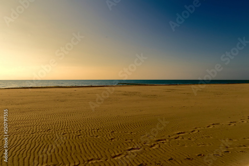 deserted beach and sea