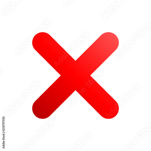 Check marks - red gradient cross icon - vector