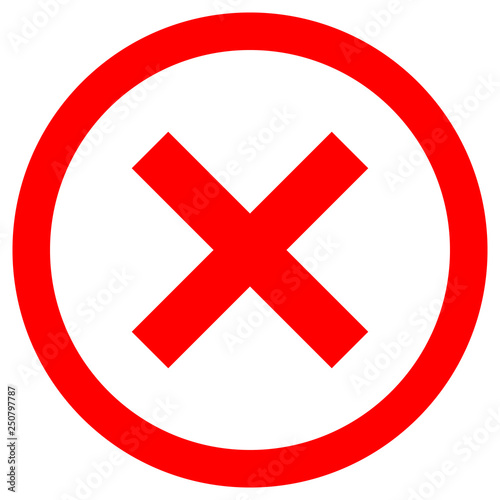 Check marks - red cross icon inside of circle - vector