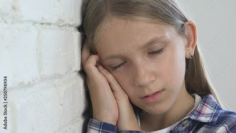 Sad Child, Unhappy Kid, Sick Child Expression, Ill Girl in Depression, Stressed Abused Person Sad Child, Unhappy Kid, Sick Child Expression, Ill Girl in Depression, Stressed Abused Person