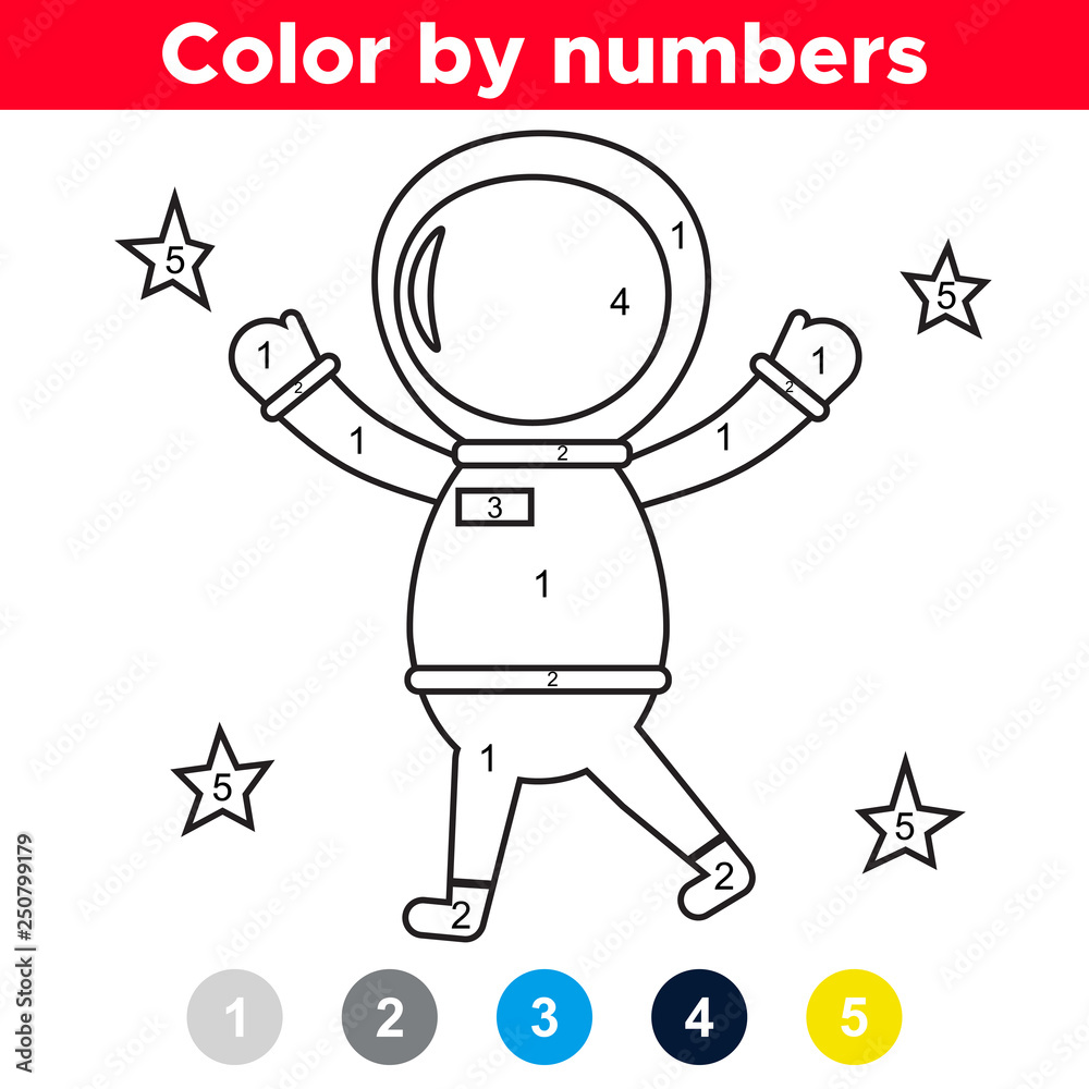 Space Color By Number Coloring Pages