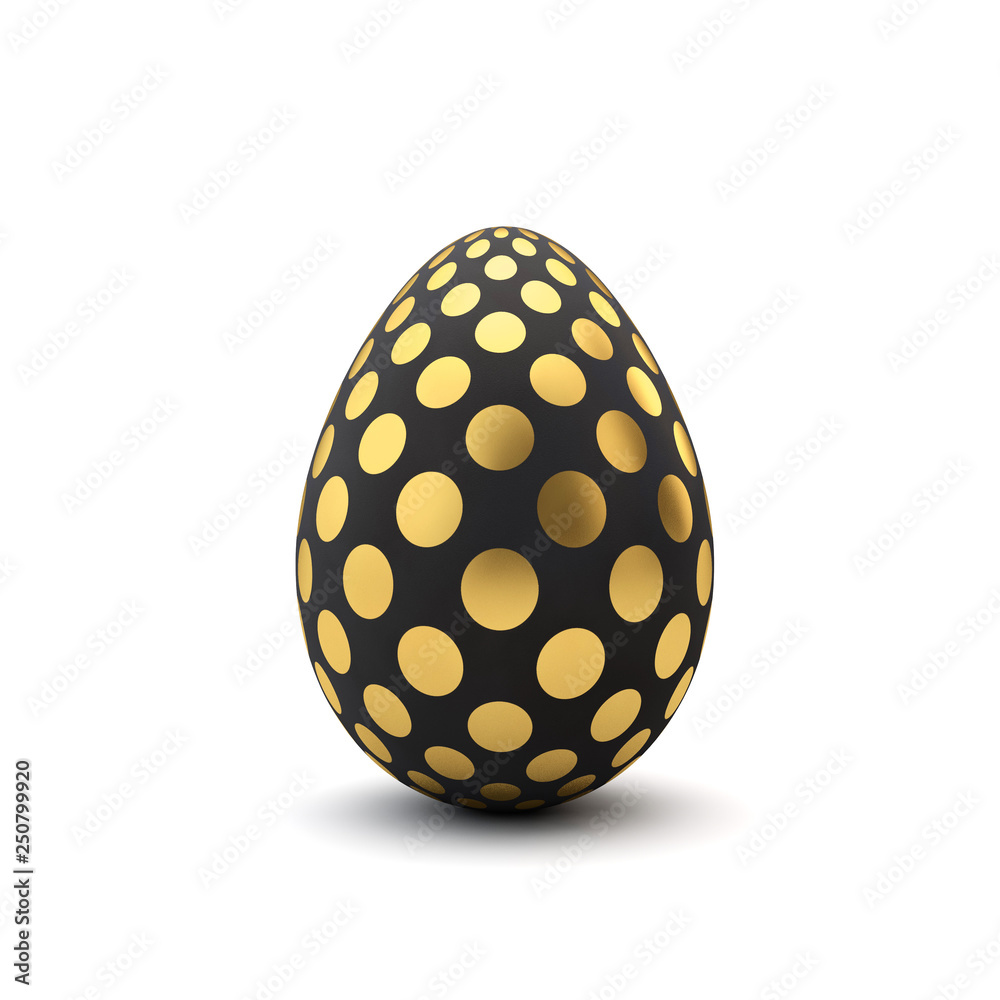 Gold and black pattern luxury easter egg. 3D Rendering Gold and black pattern luxury easter egg. 3D Rendering
