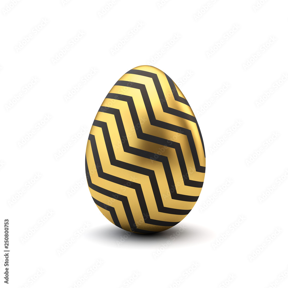 Gold and black pattern luxury easter egg. 3D Rendering Gold and black pattern luxury easter egg. 3D Rendering