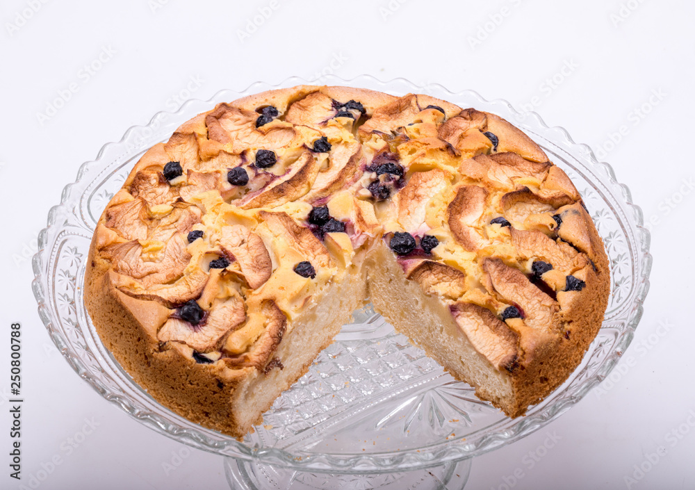 Freshly baked sweet cake with fruit Freshly baked sweet cake with fruit