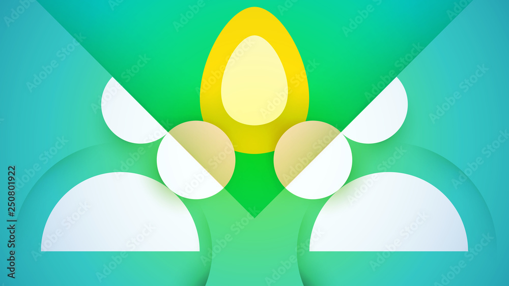 Happy easter concept colorful design in minimal trendy geometric paper cut style. Modern holiday background with flat simple bunny silhouette for greeting card, banner, cover. Vector illustration. Happy easter concept colorful design in minimal trendy geometric paper cut style. Modern holiday background with flat simple bunny silhouette for greeting card, banner, cover. Vector illustration.